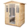 4 Person Old Fir Far Infrared Outdoor Sauna Room - Natural - Image 3