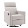 Modern Upholstered Rocker Nursery Chair Plush Seating Glider Swivel Recliner Chair - Tan - Image 17