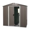 8Ft x 4Ft Outdoor Metal Storage Shed With Window - Gray - Image 5