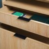 Transitional Wide Reeded Bookshelf With Drawers On Bottom - Oak - Image 7