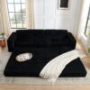 Modern Minimalist Style L Shape Modular Sectional Sofa - Black - Image 3