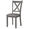 6 Piece Kitchen Dining Table Set Wooden Rectangular Dining Table, 4 Chairs And Bench Family Furniture - Gray - Image 10