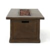 Transitional Rectangular Outdoor Propane Fire Pit With 50, 000 Btu, Tank Cover Not Included - Brown Wood Pattern - Image 10