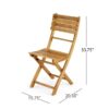 Natural 5 Piece Wood Outdoor Patio Dining Set - Natural Stained - Image 4