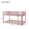 Twin Over Twin Floor Bunk Bed - Pink - Image 8