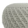 Nisi - Round Knitted Outdoor / Indoor Pouf - Light Gray - Image 2