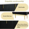 Modern Elegant 4 Door Sideboard Gold Metal Handle Buffet Cabinet For Dining Room, Living Room, Bedroom, Hallway - Black - Image 6