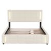 Queen Size Upholstered Platform Bed With Trundle And Drawers - Beige - Image 6