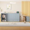 Queen Size Murphy Bed With USB Port, Large Drawer, And Wardrobe / Desk Combo Versatile Cabinet Bed - Gray - Image 19
