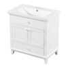 Bathroom Vanity With Sink, Bathroom Cabinet With Two Doors And One Drawer, White - Image 19