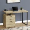 Computer Desk For Home Office, Laptop, Left, Right Set - Up, 3 Storage Drawers, Contemporary And Modern - Natural - Image 3
