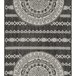 Sunshine - 2'7" X 7'3" Indoor, Outdoor, Area Rug - Anthracite - Polypropylene