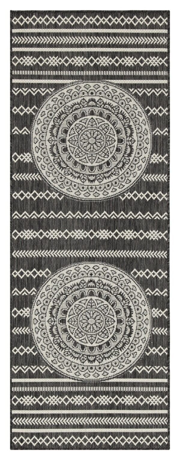 Sunshine - 2'7" X 7'3" Indoor, Outdoor, Area Rug - Anthracite - Polypropylene