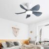 29" Small Ceiling Fan Flush Mount 5 Reversible ABS Blades With Led Dimmable Light - White - Image 7