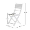 Outdoor Folding Dining Chair (Set of 2) - White - Image 4