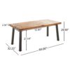 Della - Modern Industrial Dining Table With Acacia Wood Top - Teak - Image 2