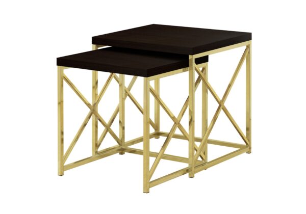 Nesting Table, Side, End, Accent, Contemporary & Modern (Set of 2) - Espresso