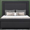 Queen Size Upholstered Bed With Slats Support, No Box Spring Needed - Black - Image 10