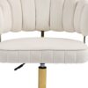 Modern Home Office Desk Chair With Wheels, Swivel, Height Adjustable - Beige - Image 22