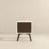 Caroline - Mid-Century Modern Style White Night Stand 2 Drawer - Dark Brown / White - Image 2