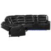 Manual Reclining Sectional Sofa Set L Shaped Symmetrical Motion Sofa Corner Couch Sets With Storage Boxes, 4 Cup Holders And LED Light Strip For Living Room - Black - Image 15