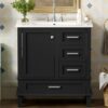 Bathroom Vanity, Modern Bathroom Cabinet With Sink Combo Set, Bathroom Storage Cabinet With A Soft Closing Door And 3 Drawers, Solid Wood Frame - Black - Image 21