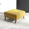 Addison - Square Upholstered Ottoman - Brown / Yellow - Image 3