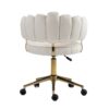 Modern Home Office Desk Chair With Wheels, Swivel, Height Adjustable - Beige - Image 17