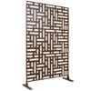 Outdoor & Indoor Privacy Screen Metal Privacy Screen, Freestanding Decorative Privacy Screen - Brown - Image 4
