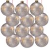 Christmas Ball Ornaments, Glass Decorative Hanging Ball Christmas Tree Ornaments For Holiday Party Decorations (Set of 12) - Silver - Image 2