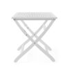 Blissique - Outdoor Foldable Wood Dining Table With Slat Design - White - Image 7
