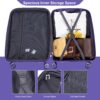 Expandable Hardshell Suitcase Double Spinner Wheels Pp Luggage Sets Lightweight Durable Suitcase & Tsa Lock, 3 Piece Set (20/24/28) - Purple - Image 8