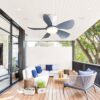 29" Small Ceiling Fan Flush Mount 5 Reversible ABS Blades With Led Dimmable Light - White - Image 5