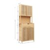 Rustic Cottage Style Double Door Bamboo Storage Cabinet With High Capacity For Main Living Spaces - Natural - Image 3