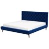 Dillon - Velvet Platform Bed King Size - Blue - Image 2