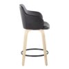 Boyne - Contemporary Fixed Height Counter Stool With Swivel Round Footrest (Set of 2) - Natural / Black - Image 3