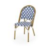 Elegant French Bistro Chair Set With Durable Aluminum Frame And Polyethylene Rattan - White / Navy - Image 6