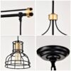 Dining Room Light Fixture / Chandelier Table, 40 -" Hanging For Farmhouse Linear Chandeliers, 5 Light Kitchen Island Lighting Ceiling Chandelier, With Metal Lampshade - Gold / Matte Black - Image 10