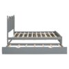 Queen Size Platform Bed With With 2 Big Drawers, Twin Long Size Trundle - Gray - Image 10