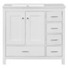 Bathroom Vanity With Ceramic Sink Combo, Abundant Storage Cabinet -2 Soft-Close Doors And 5 Drawers - White - Image 18