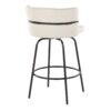 Cinch - Contemporary Fixed Height Counter Stool With Swivel And Round Footrest (Set of 2) - Black / Cream - Image 4