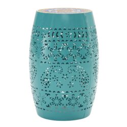 Ruby - Mosaic Style Side Table With Ceramic Tile And Iron Frame - Teal