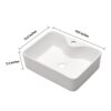 Modern Rectangular Vessel Sink Stain Resistant Porcelain Bathroom Vanity Basin European Glossy Above Counter Design - White - Image 5
