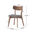 5 Piece Mid Century Walnut Dining Set With Upholstered Dining Chairs - Dark Gray / Brown - Image 8