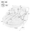 Modern Chaise Lounge Sofa Bed Upholstered Sofa Couch With Tufted Seat And Detachable Pillows For Living Room - Misty Green - Image 2
