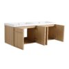 Original 60" Wall Mounted Bathroom Vanity With Double Resin Sink And Soft Closing Doors Plywood - Oak - Image 14