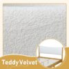 Queen Size Rubber Wooden, Solid Wooden Bed With Teddy Velvet Cushion Upholstered Headboard, Enhanced By Support Feet - Natural - Image 2