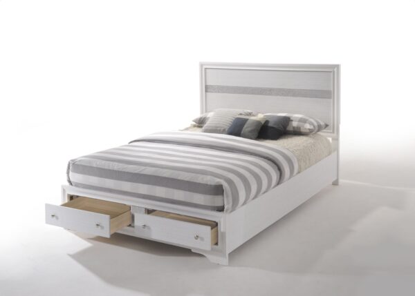 Naima - Queen Bed With Storage - White