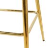 Elegant Shell Shape Off White Velvet Bar Chair Plated Metal Legs For Coffee Shops And Restaurants (Set of 2) - Gold - Image 8