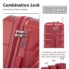 Set 3 Pieces 20" / 24" / 28" Abs Spinner Wheel Luggage, Matching Color, With Combination Lock - Wine Red - Image 6